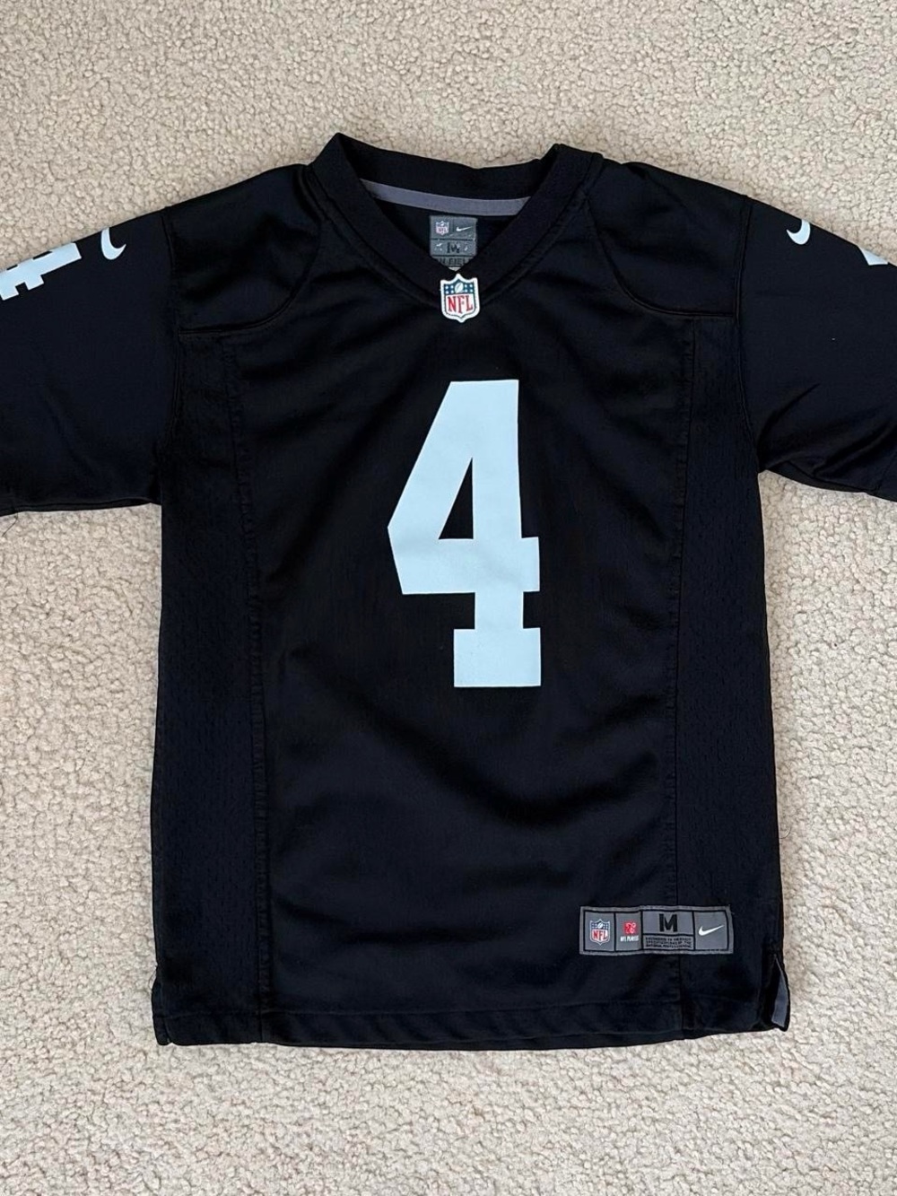 NFL Kids Black Jersey with White #4